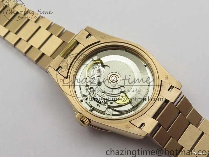 Bracelet Day-Date Dial Silver on Crystal RG A2836 Best Edition 128235 Marker Crystal BP President 36mm RG 0511